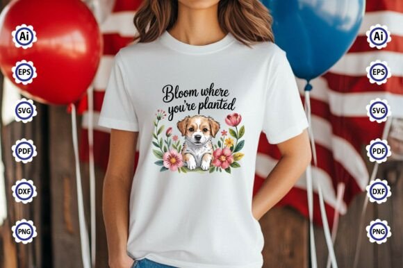 Bloom Where You’re Planted – A Designer’s Honest Take on This Dog-Themed T-Shirt Graphic