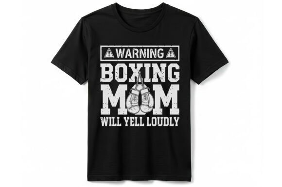 Warning Boxing Mom Funny T-shirt: A Bold Embroidery Pick for Punchy Personality
